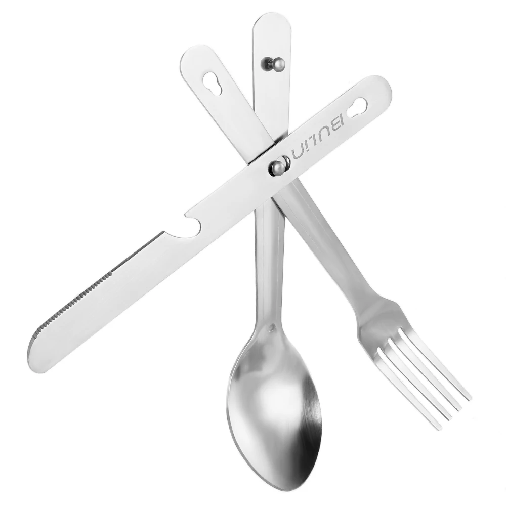 

3PCS Flatware Kit Cutlery Set Stainless Steel Dinnerware Pocket Fork Cutter Spoon Tableware Set for Camping Picnic Hiking Travel