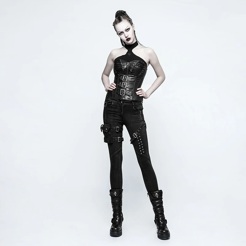 Панк рейв новые женские обтягивающие черные рок тяжелая металлическая Сексуальная Панк обтягивающие джинсы K295