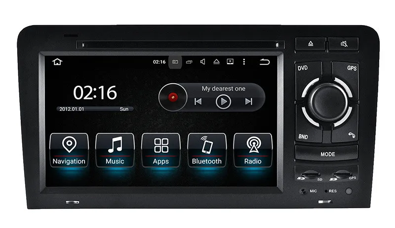 Perfect Android 8.0 Car DVD Player for Audi A3 2003-2013 with GPS Navigation Radio BT USB SD AUX WIFI Audio Video Stereo 4Core 4G+32G 0