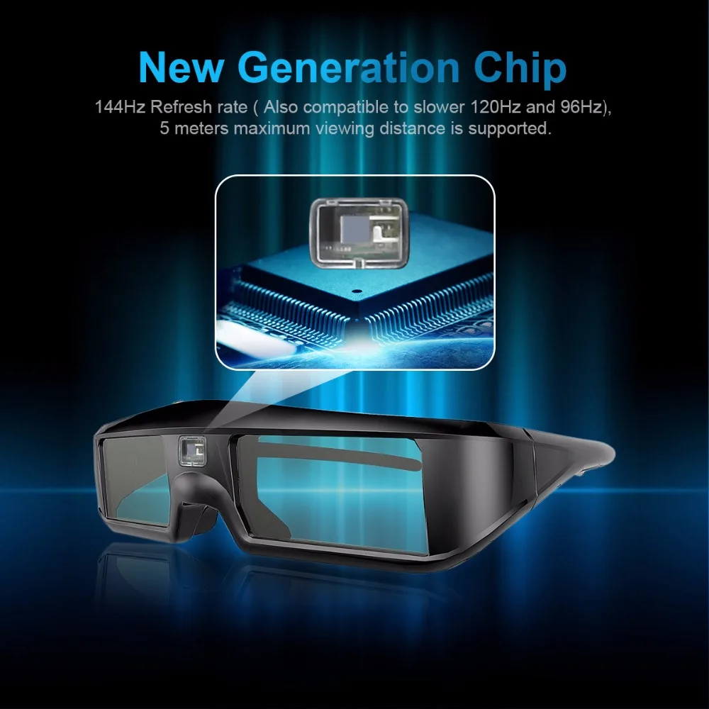 2pics G06 3D Active DLP-link Shutter Virtual Reality Glasses Support 3D DLP link projectors such as For Optama Acer BenQ Dell (4)