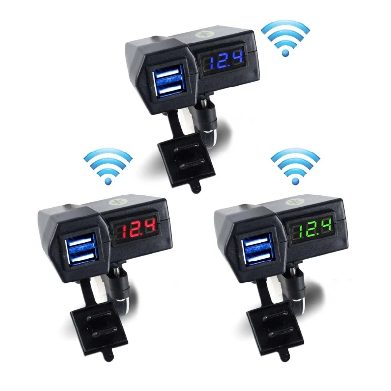 

Waterproof 12V Motorcycle Dual Port USB Charger LED Voltmeter With GPS Positioning