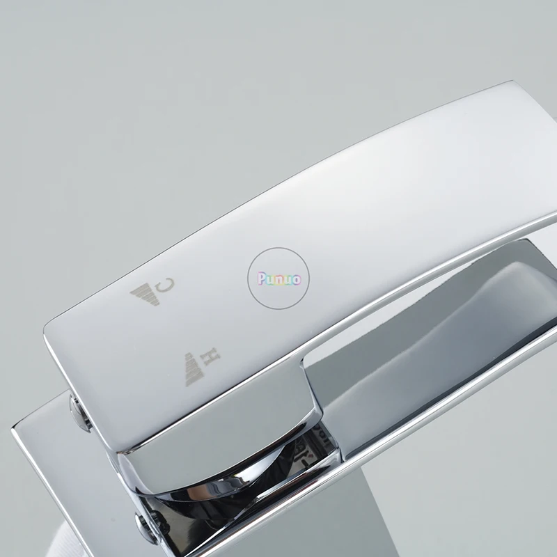 شلال حوض حمام مزخرف صنبور واحدة ليفر كروم النحاس الساخنة والباردة حوض غسل خلاط الصنابير Torneira شلال حوض حمام مزخرف صنبور واحدة ليفر كروم النحاس الساخنة والباردة حوض غسل خلاط الصنابير Torneira