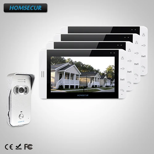 

HOMSECUR 7" Wired Video&Audio Smart Doorbell+IR Night Vision for Apartment 1C4MTC021-S Camera (Silver)+TM703-W Monitor (White)