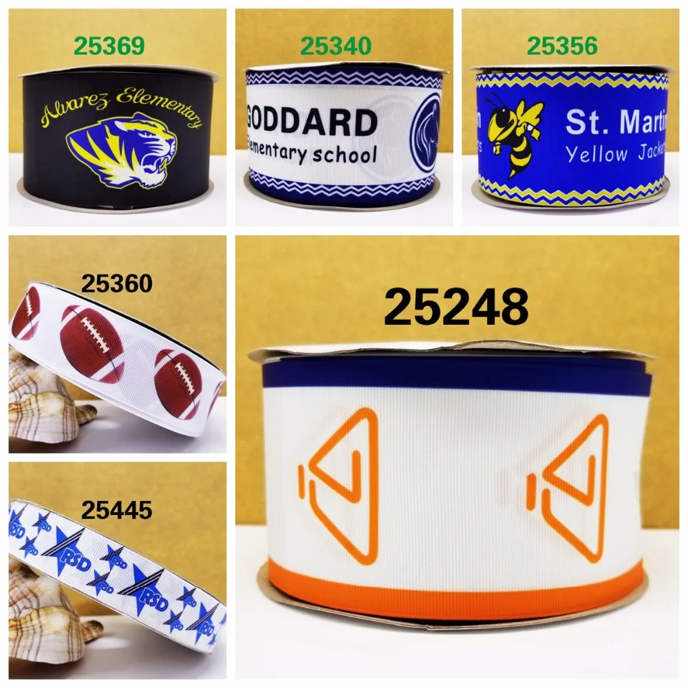 

Free shipping 50 yard per size sport ribbon printed grosgrain ribbon 25445