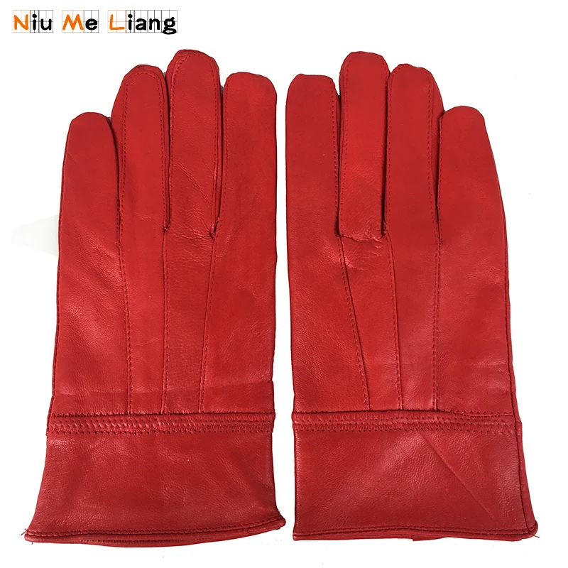 Gift 2018 Women's winter genuine leather gloves Red sheepskin gloves autumn and winter fashion female windproof gloves G17