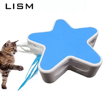 

Electric Cat Toy Smart Teasing Cat Stick Crazy Game Spinning Turntable Cat Catching Mouse Automatic Feather Interactive Cat Toys