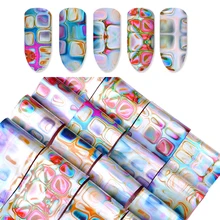 Модная аппликация для ногтей, фольга для красоты, стиль мечты, лабиринт, градиентный мраморный дизайн, лак для ногтей, длинные наклейки для ногтей