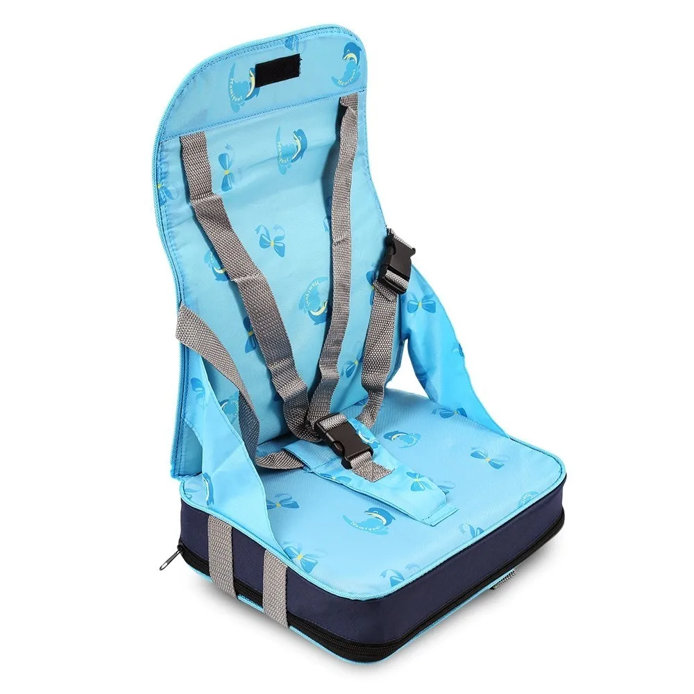 Детская складная сумка для стула, переносная, для новорожденных, мягкая, для безопасности, многофункциональная, для мам, дорожная сумка для кормления младенцев - Цвет: Синий
