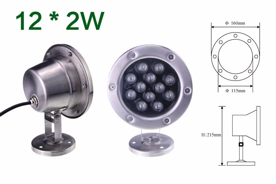 6 Вт/12 Вт/18 Вт/24 Вт/30 Вт/36 Вт красный, зеленый, синий IP68 CREE светодиодный прожектор для аквариума, бассейна, аквариума, RGB Точечный светильник, 12 В AC DC