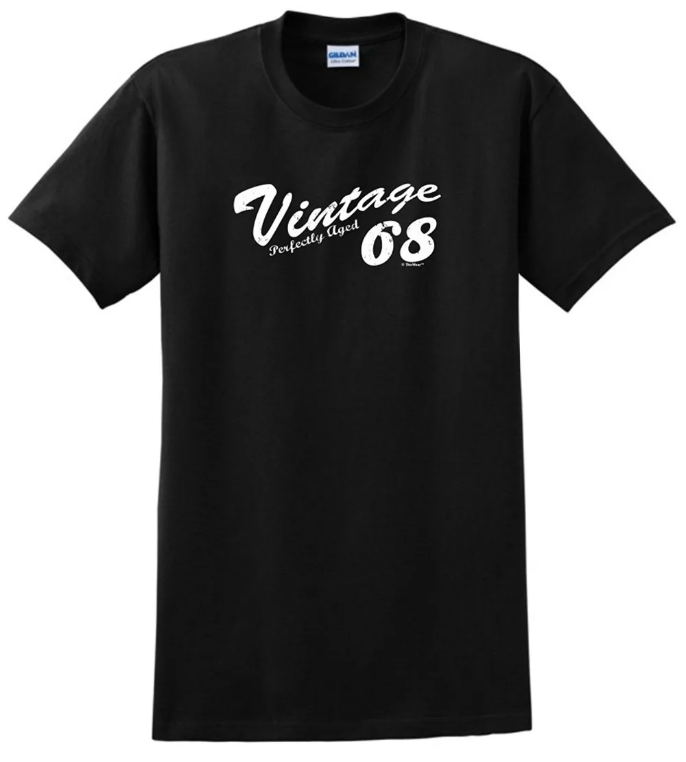 2018 новые модные футболки ThisWear 50th подарки на день рождения Винтажная футболка с потертостями 1968 100% хлопок с круглым вырезом и короткими