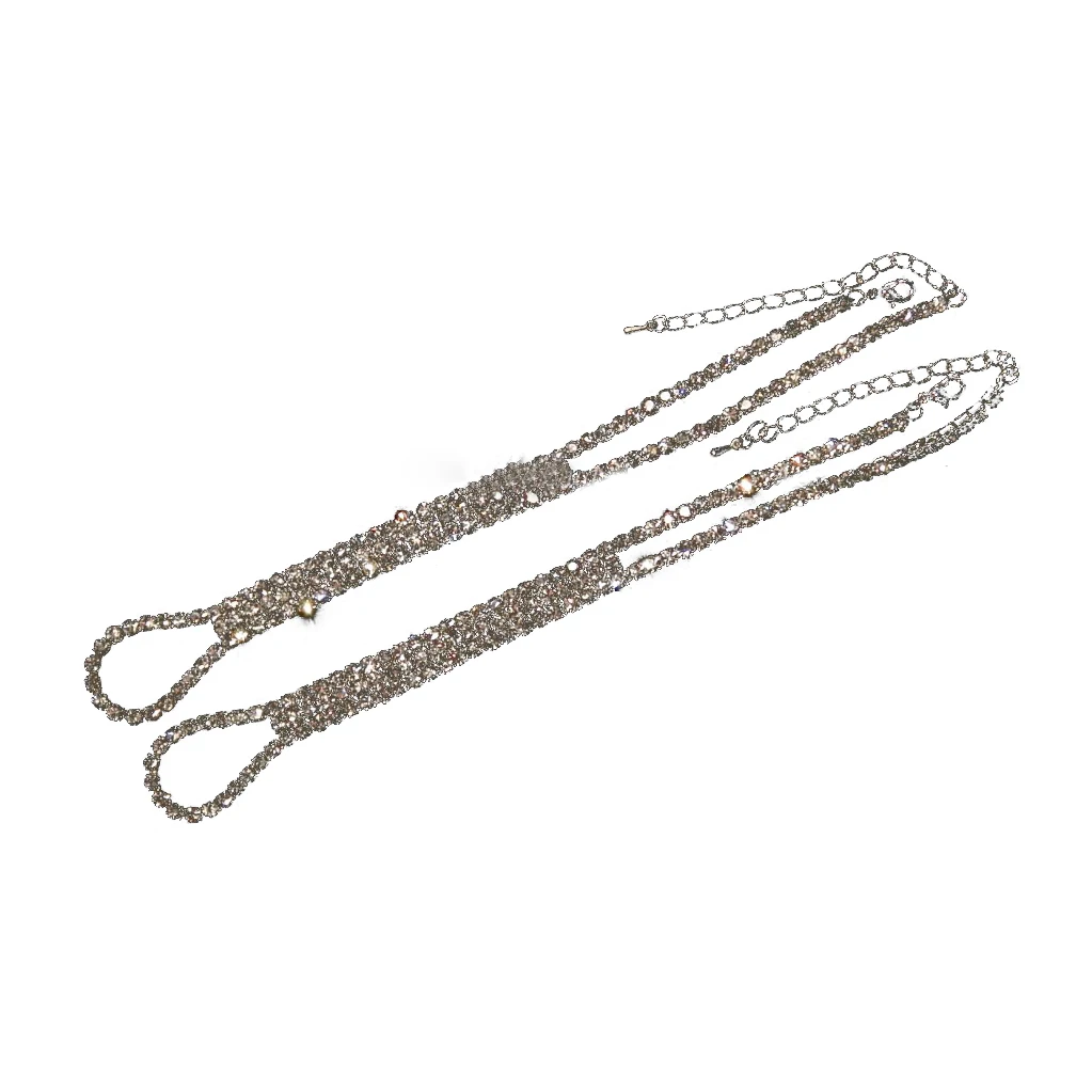 TFGS 10 x Barefoot beach sandals Bridal wedding diamante anklet foot jewellery jewelry