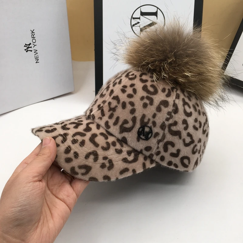 Winter hats for women joker topi leopard baseball cap is the bulb warm hat | Аксессуары для одежды
