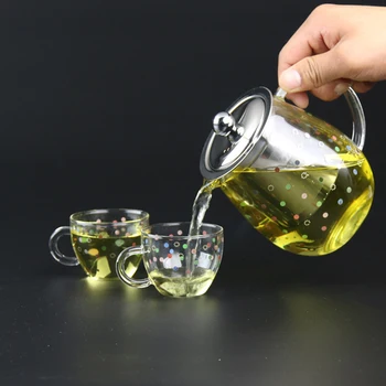 

3in1 Gift Teaset Blooming and loose leaf tea Teapot 2 cups and warmer Giftset Microwavable and stovetop Safe Tea Pot