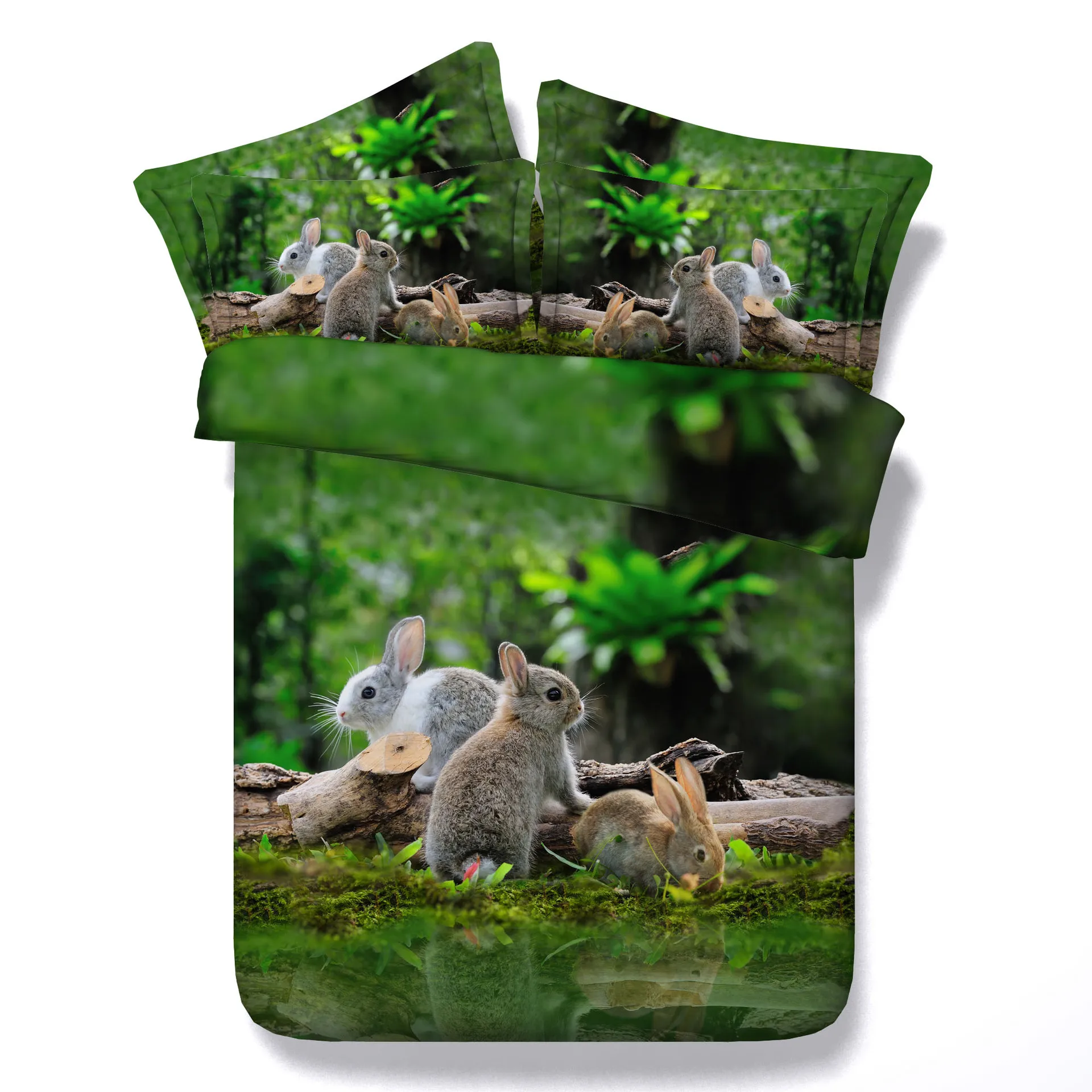 3D Bunny girl/child room decoration bedding set Full King Size