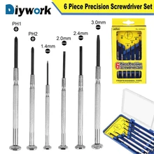 DIYWORK 6 шт./компл. Малый набор отверток точность многофункциональный Phillips биты для мобильного часо-очки для мобильных телефонов, компьютеров