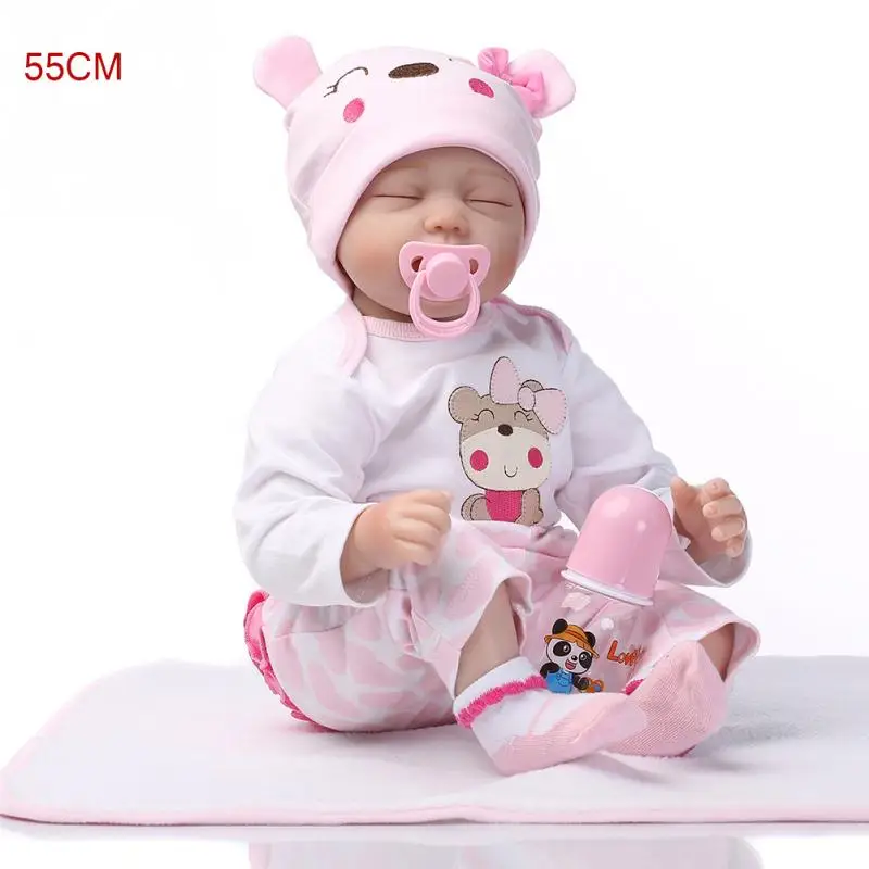 

55cm Lovely Baby Dolls Toy Playmate Sleeping Baby Non-toxic Active Arms And Legs Toy Cute Doll