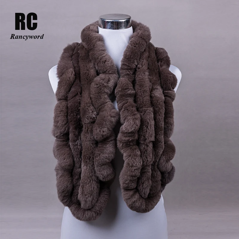 Luxury Real Fur Scarf Winter Natural Rex Rabbit Fur Scarves High Quality Thick Warm Collar Factory Direct (2)-1