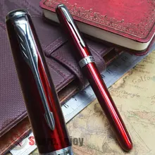 Роликовая шариковая ручка Jinhao 601 глубокий красный и серебряный сетчатый зажим для стрел