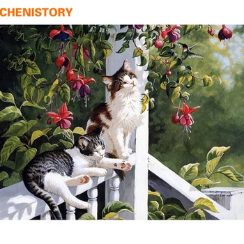 

CHENISTORY Frameless Cat Animals DIY Painting By Numbers Kits Unique Gift Picture By Numbers For Home Decor 40x50cm Wall Artwork