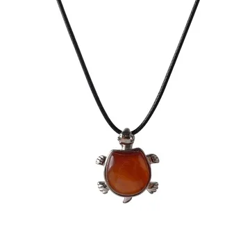 2017 Natural Red Carnelian Turtle Crystal Pendant Women Charka Healing Tortoise Jewelry Necklace For Party In Gift Bag For Woman