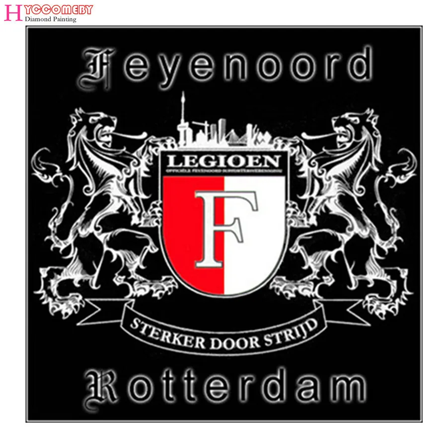 

5D Diy Needlework Round Diamond Painting Football team logo ajax Picture Cross Stitch Rhinestone Decorative Diamond Embroidery