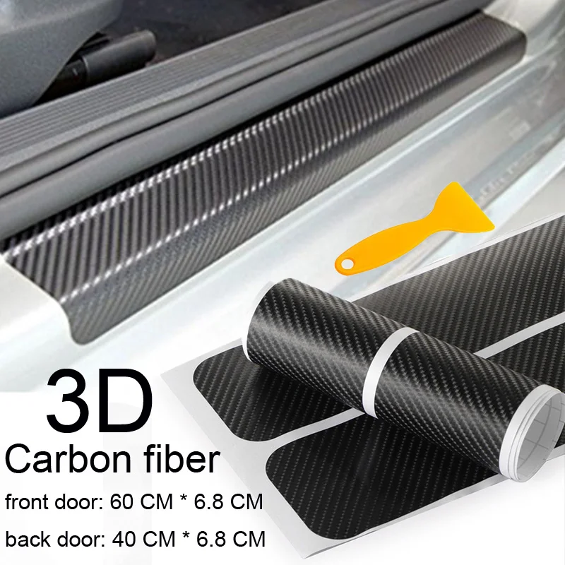 

4pcs Car Door Sill Protector Car Door Sill Scuff Car Door Guard Bumper Protection Trim Cover with Strong Adhesive