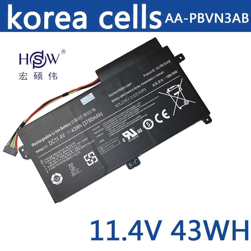 

HSW New AA-PBVN3AB Laptop Battery for Samsung AA-PBVN3AB NP470R5E 510R BA43-00358A 1588-3366 Bateria Akku
