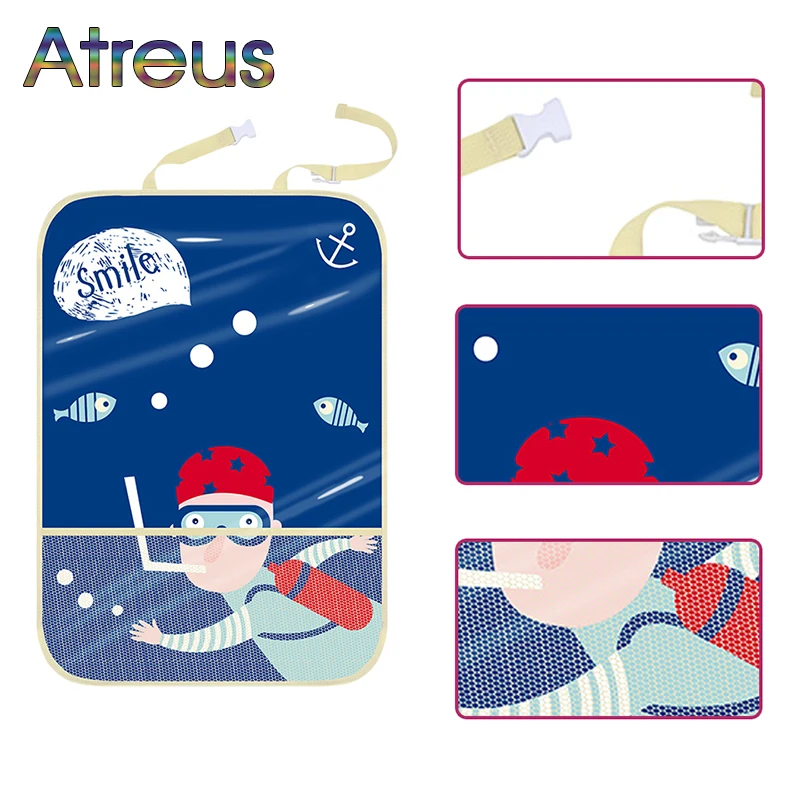 

Atreus 1pcs Kick Mat Seat Back Protector Cover For Ford Focus 2 1 Mondeo MK4 Toyota Corolla chr Peugeot 308 206 Car Accessories