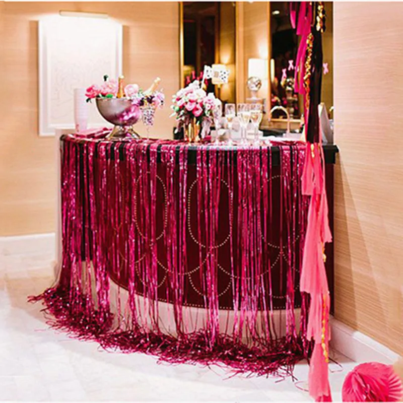 

Foil Fringe Tinsel Rain Door Foil Curtain Glitter Tassel Garlands Decoration Wedding Photography Foil Backdrop Party Background