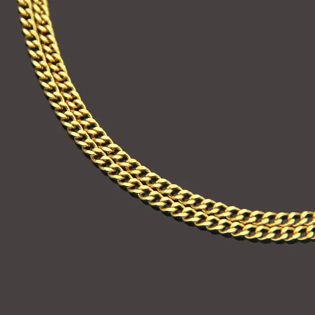 0.3cm Link Chain Necklace Men Gold 