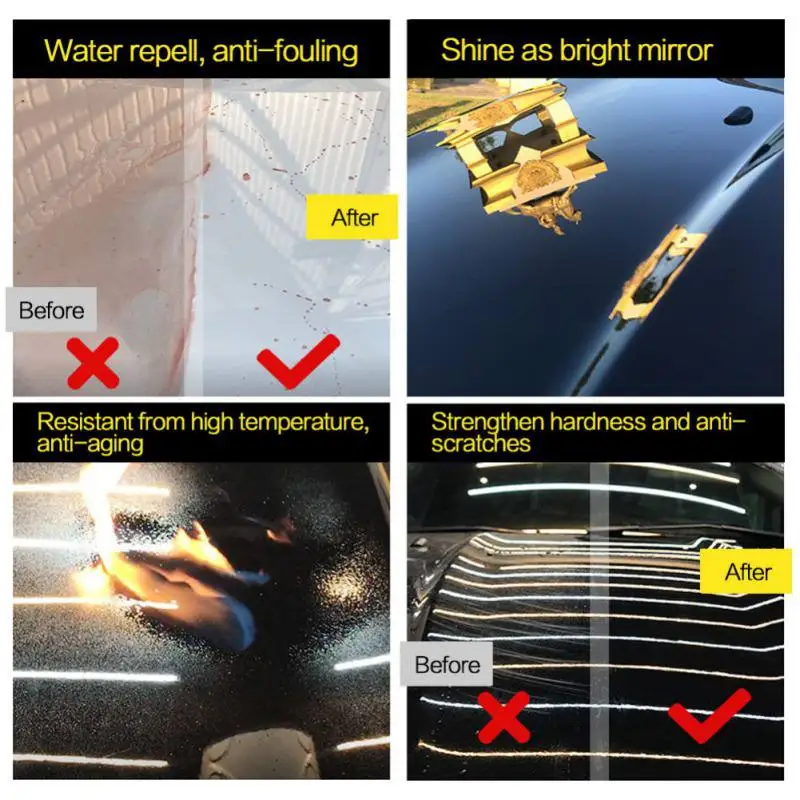 Полироль для автомобиля, жидкое керамическое покрытие для автомобиля, уход за краской, твердость 9 H, жидкое керамическое покрытие для автомобиля, супер гидрофобное покрытие стекла