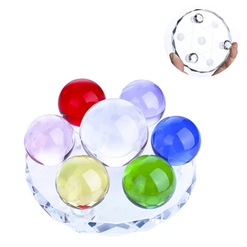 

H&D Reiki Healing Energy 7 Chakra Crystal Ball Statue Figurine,Natural Chakra Sphere Ball For Fengshui Home Decorative Gifts