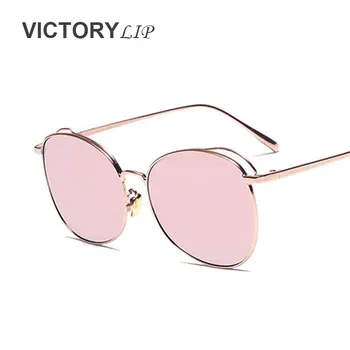 

VictoryLip Unique 2016 New arrive Metal Frame Brand Designer Mirror Butterfly Sunglasses Women Sun glasses Lady Eyewear Female