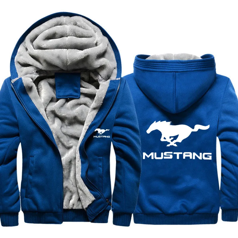 Толстовки для мужчин Mustang автомобиль логотип печати куртка для мужчин s толстовки Зимний толстый теплый флис хлопок молния одежда реглан мужской спортивный костюм