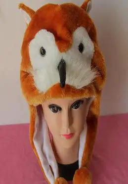 brown owl Для взрослых и детей, вечерние плюшевые меховые шапки с рисунками животных из мультфильмов, теплая зимняя Защитная шапка для ушей, теплые шапочки, головные уборы - Цвет: brown owl