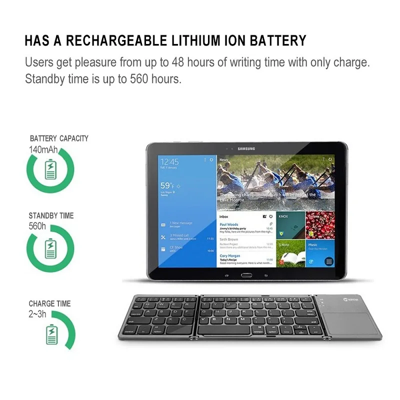 

for Mi 8 Mi8 Mobile Phone Wireless keyboard bluetooth Rechargeable BT Touchpad Portable keyboard Ultra Thin Light ABS Mini