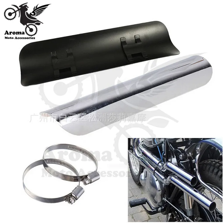 

Retro Chrome triumph motorbike Exhaust Muffler Pipe Heat Shield Custom pipe Cover Heel For Harley moto Motorcycle exhaust guard
