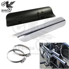 Retro Chrome triumph motorbike Exhaust Muffler Pipe Heat Shield Custom pipe Cover Heel For Harley moto Motorcycle exhaust guard