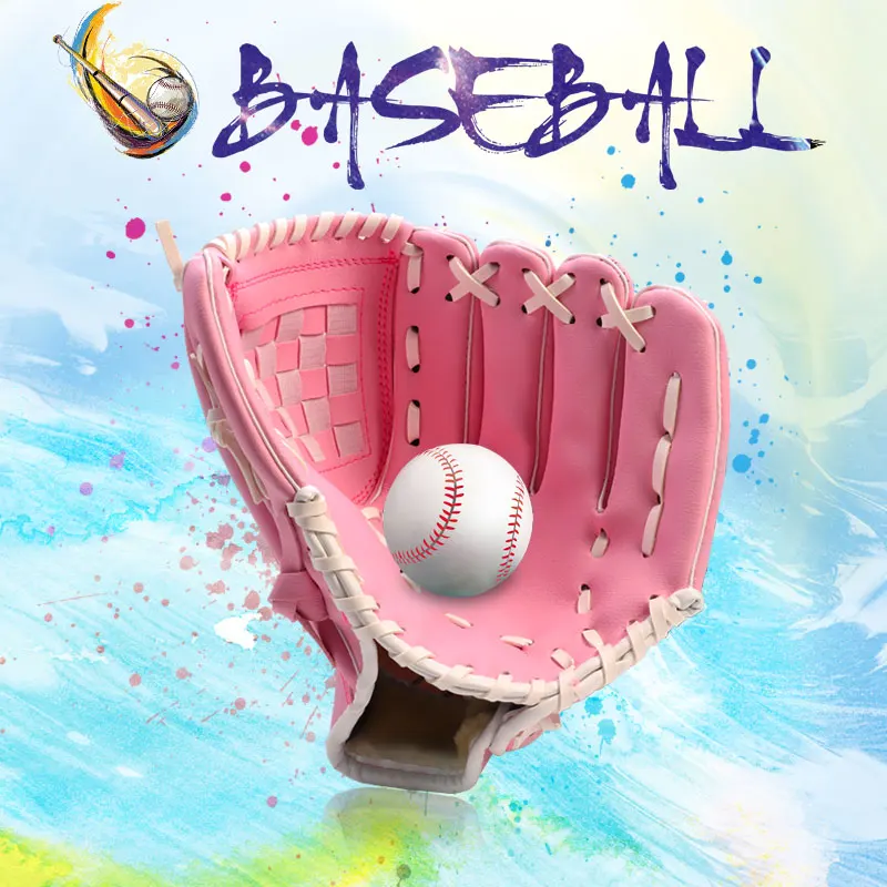 Günstig Outdoor Sport Drei farben Baseball Handschuh Softball Praxis Ausrüstung Größe 10,5 11,5 12,5 Links Hand für Erwachsene Mann frau Zug