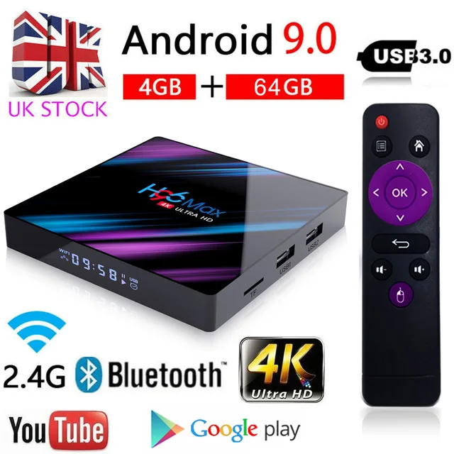 DOOK H96 Max Android 10.0 TV Box[4G+32G] 6K-4K Ultra HD Boitier