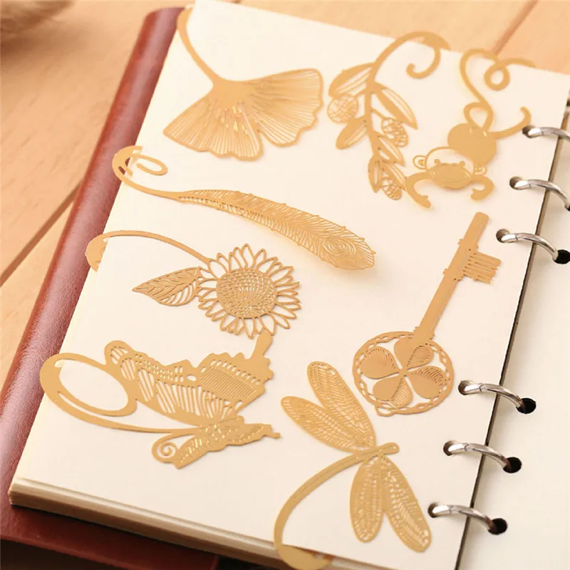 

1 Pcs Exquisite Animals & Plants Hollow Out Metal Bookmark Book Label Promotional School Supplies Student Gift Stationery