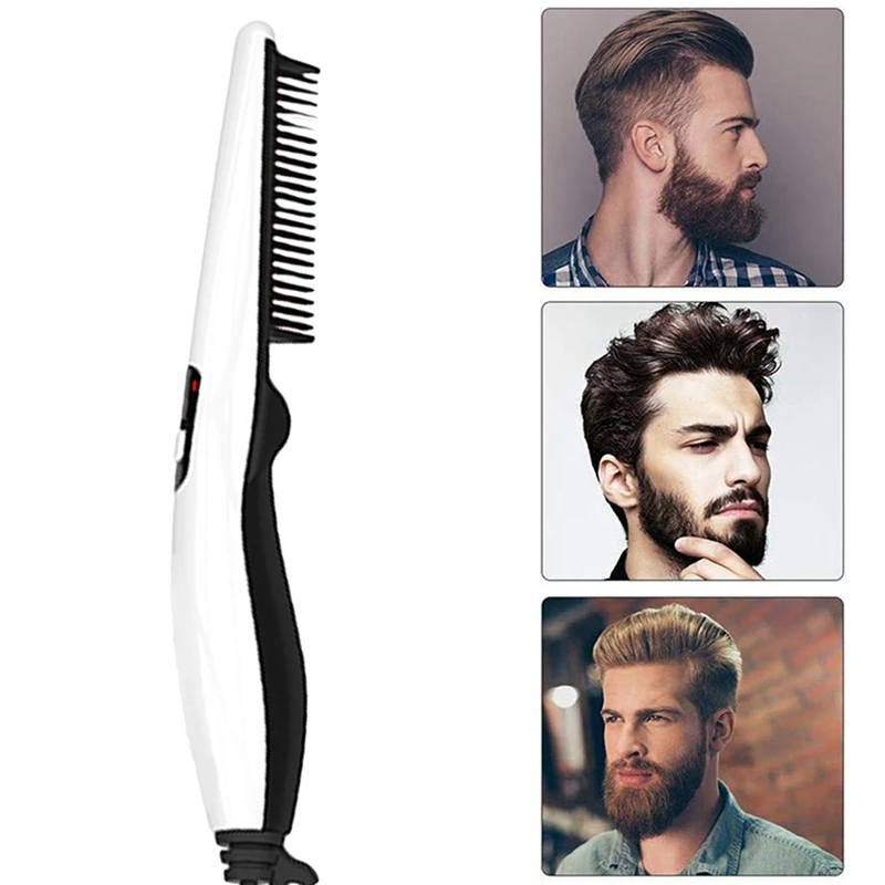 Мужской выпрямитель для бороды, расческа для выпрямления, быстрая щетка для мужчин, многофункциональная мини-влажная Расческа для бороды, бигуди, инструмент для шоу