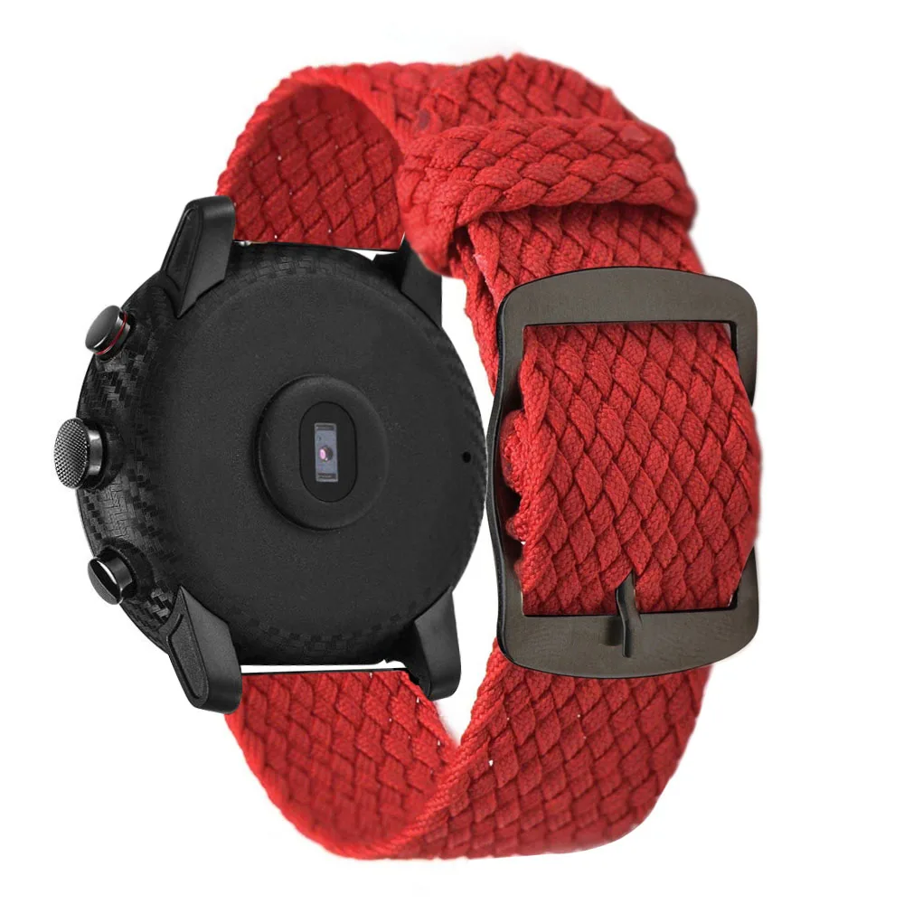 Цветная тканая группа часов, цветной сменный ремешок с пряжкой для Xiaomi Huami Amazfit 2 Pace, браслет для samsung gear S3 22 мм - Цвет: Красный