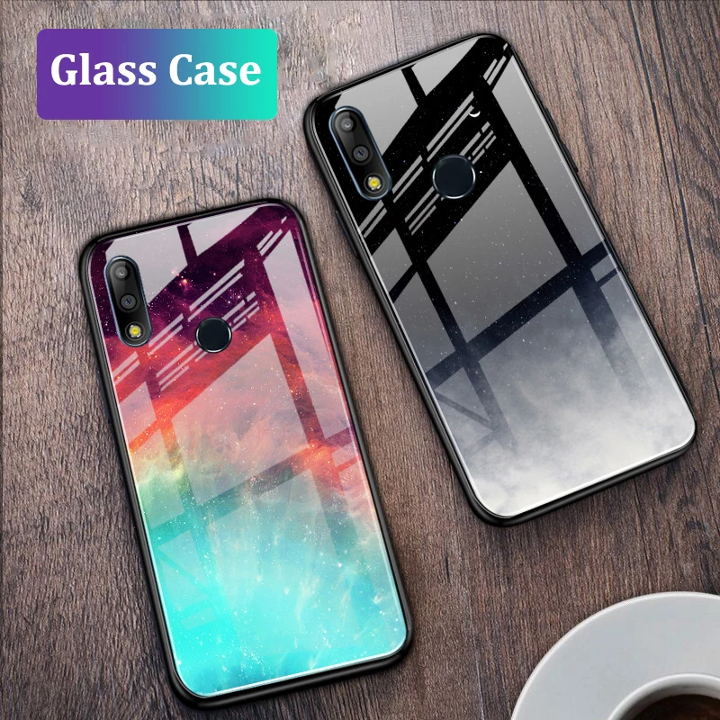 

GFAITH For Realme 3 Pro Case Starry Sky Design Tempered Glass Cover For Realme 3 2 Pro 1 U1 C1 Case