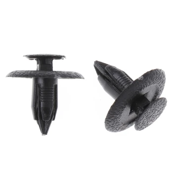 

50 Pcs Black Car Door Fender Trunk Fastener Panel Clips Rivet 6mm Hole For Mazda