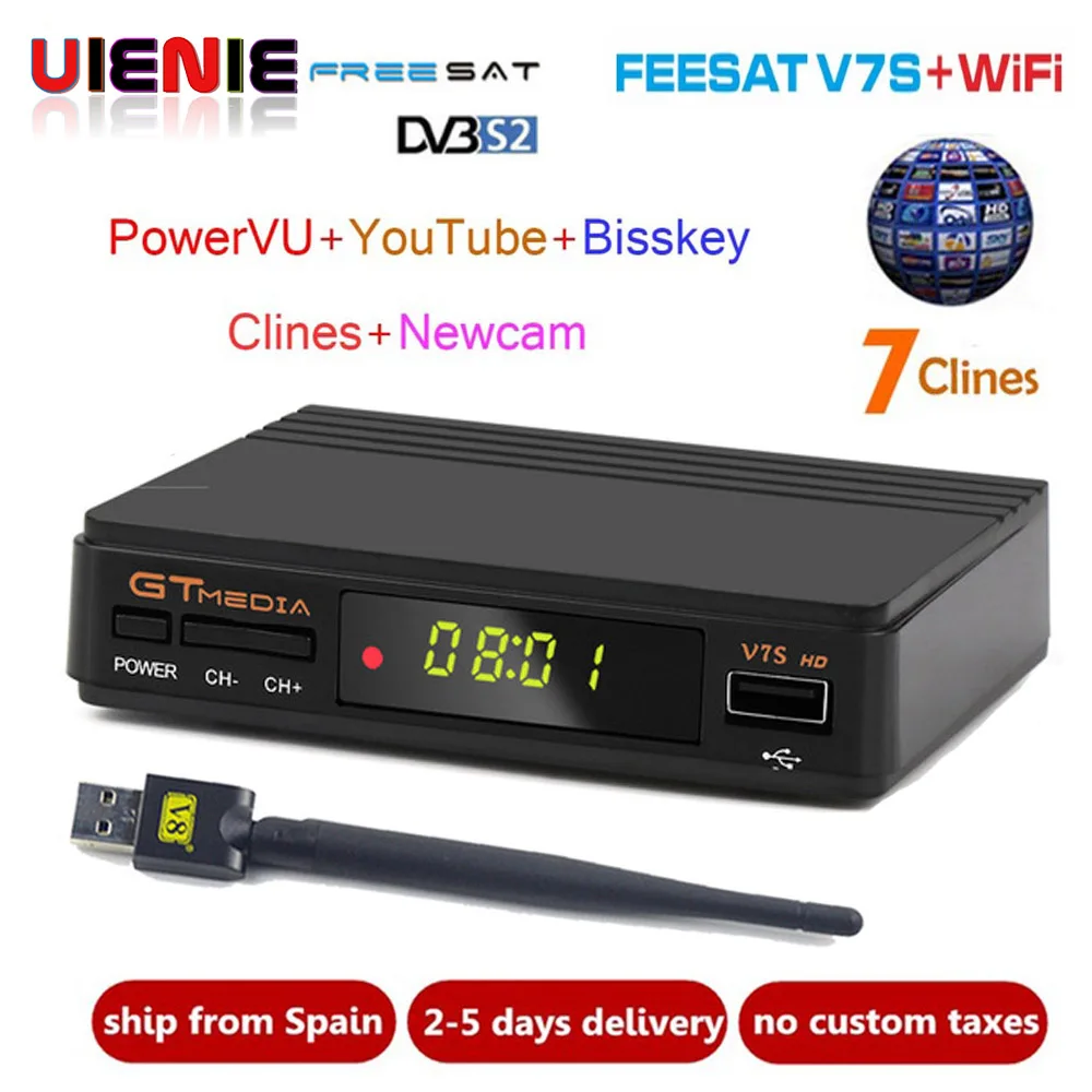 v7 Upgrade Digital Satellite TV receiver Full 1080P DVB S2 V7S HD+USB