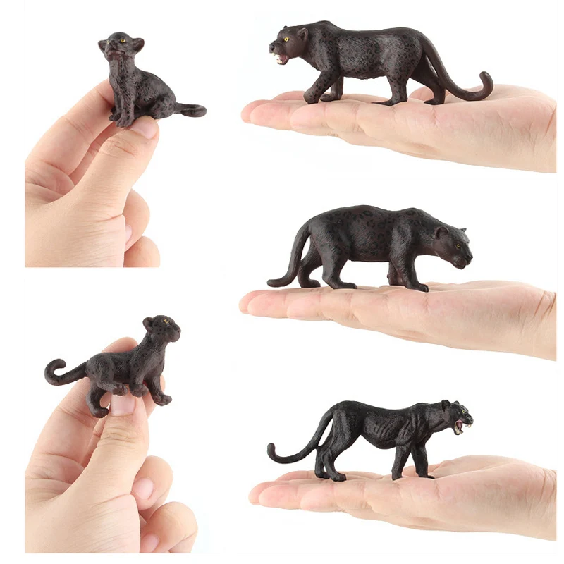 

Mini Wild Animals Panther Action Figures Set Figurines Kids Toys For Children Wildlife Toys Simulation Animal Model Toy