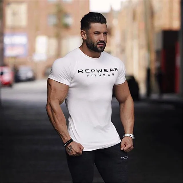 Men’s Short Sleeve Printed Sports T-Shirts - Men's Fitness Apparel, Men ...