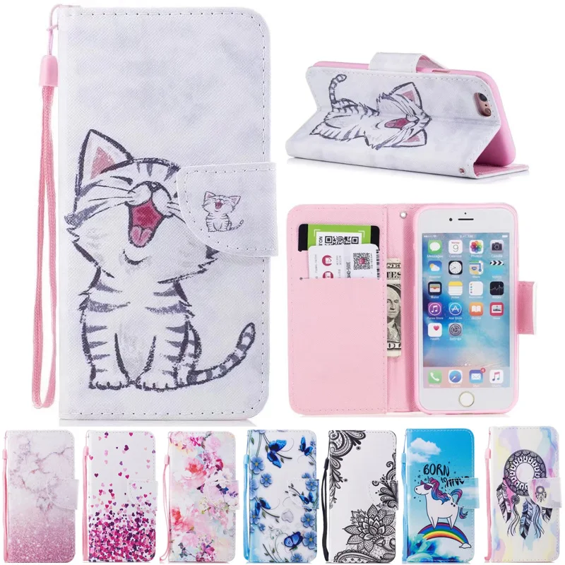

For iPhone 6S Case Wallet Cute Cat Stand Phone Cases For Apple iPhone 6 iPhone6 Cover Flip PU Leather Book Holder Bag Animal