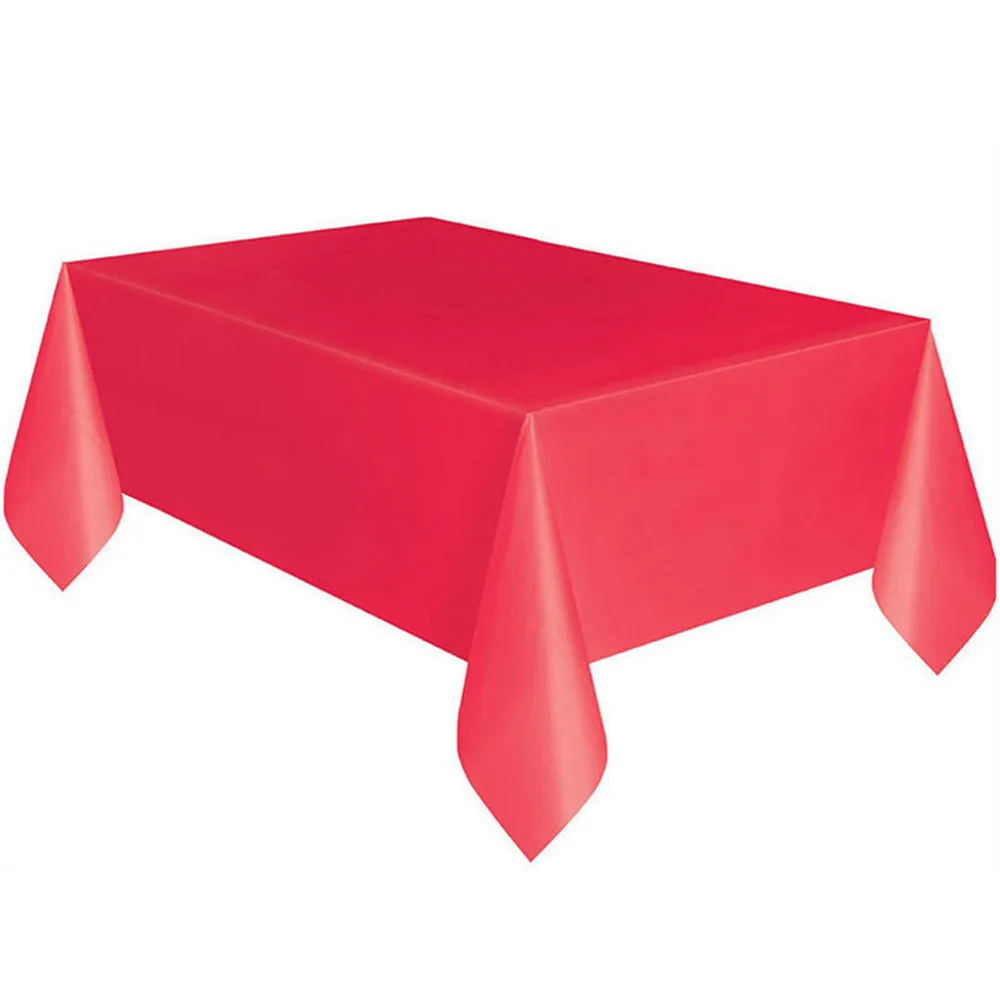 Disposable Plastic Rectangle Table Cover Solid Tablecloth Covers Party Wedding Tablecloth Desk Cloth Wipe Covers Manteles